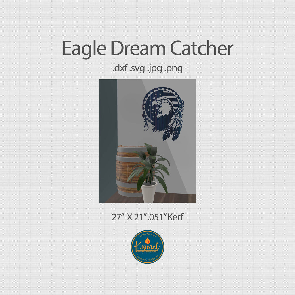 Eagle Dreamcatcher DXF/SVG design preview with file details (photo 2)