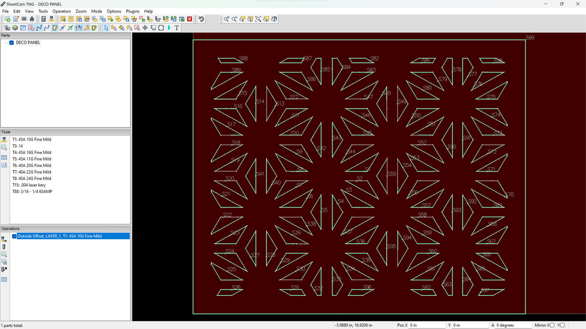 Geometric Deco Railing Panel vector paths in design software