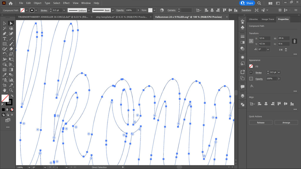 Välkommen Swedish Welcome Sign vector paths in design software (photo 5)