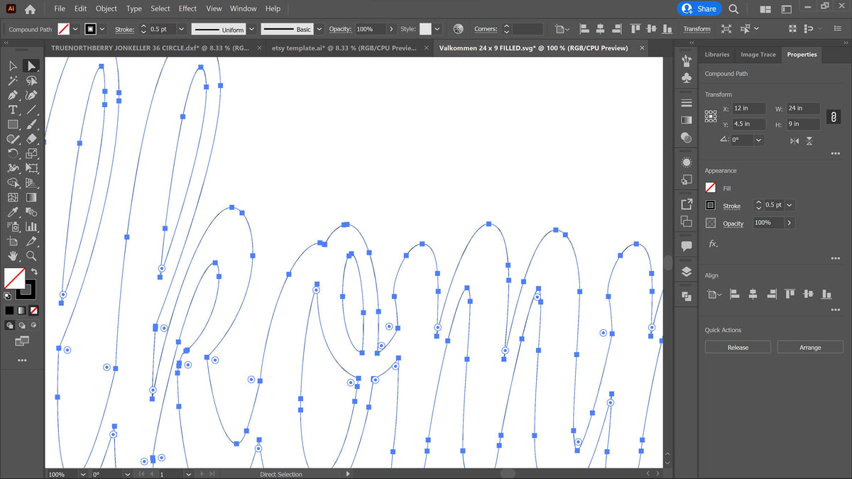 Välkommen Swedish Welcome Sign vector paths in design software (photo 5)