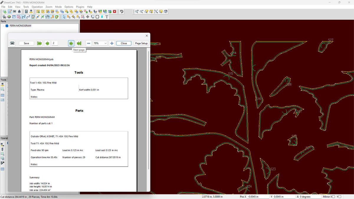 Fern Monogram Sign vector paths in design software (photo 8)