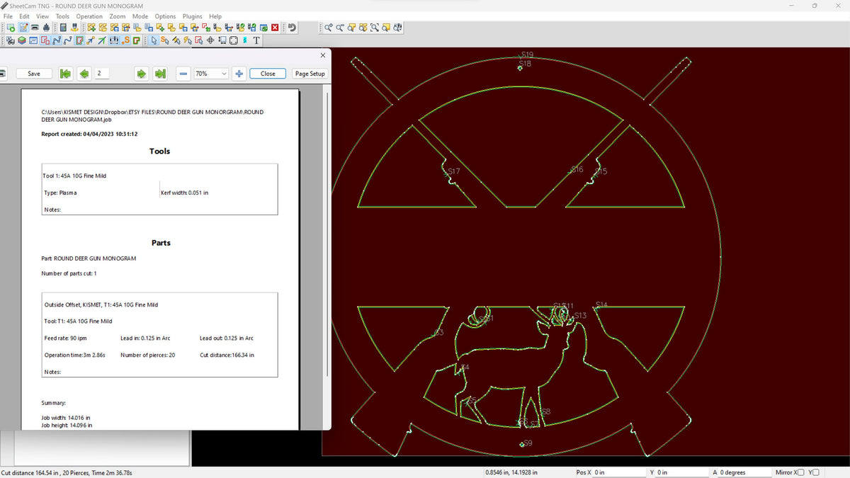 Deer Hunting Crossed Rifles Name Sign vector paths in design software