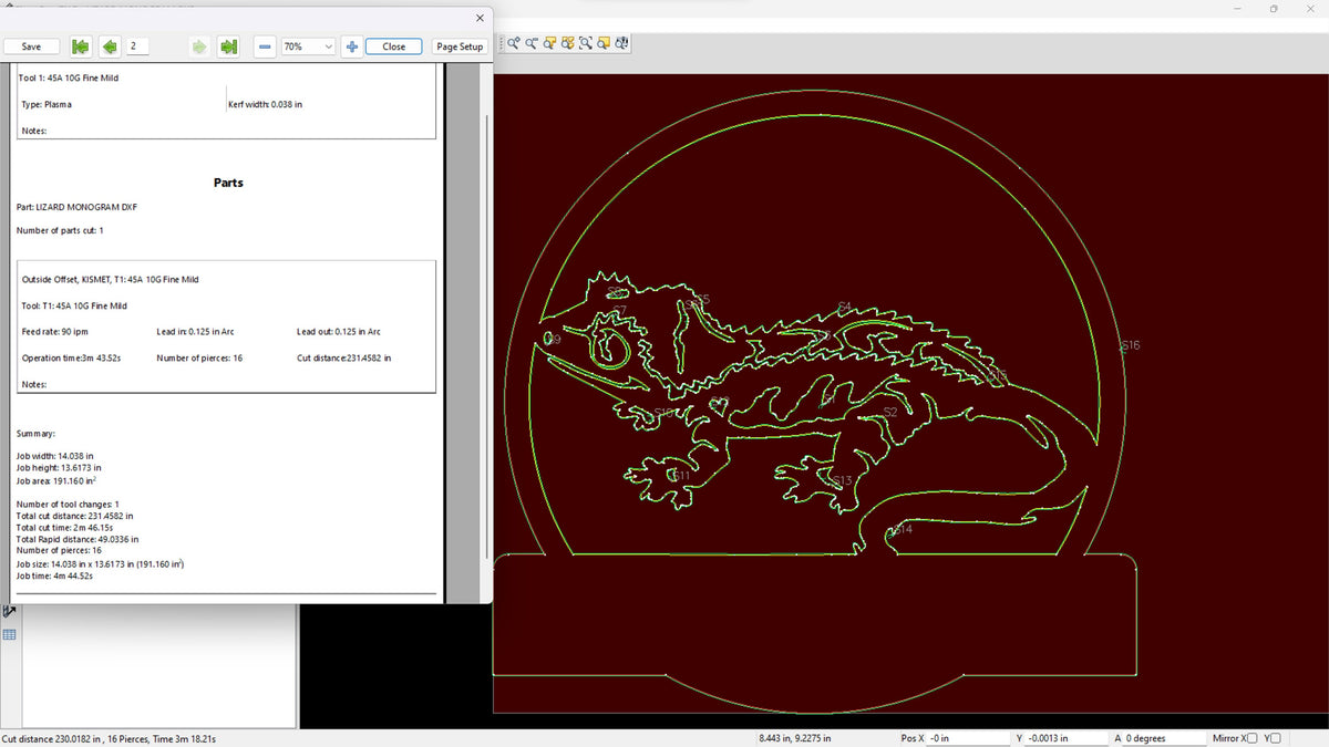 Lizard Custom Name Monogram vector paths in design software
