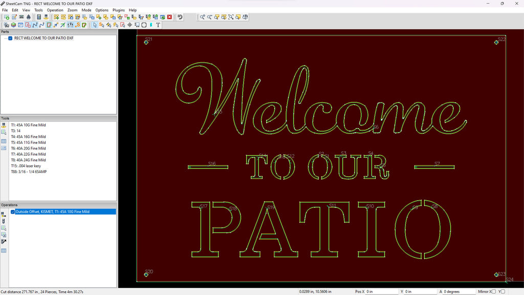 Welcome to Our Patio Sign vector paths in design software (photo 6)