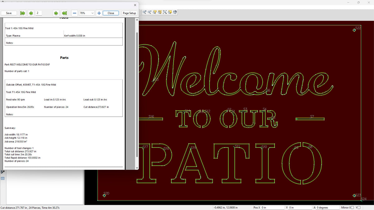 Welcome to Our Patio Sign vector paths in design software (photo 7)