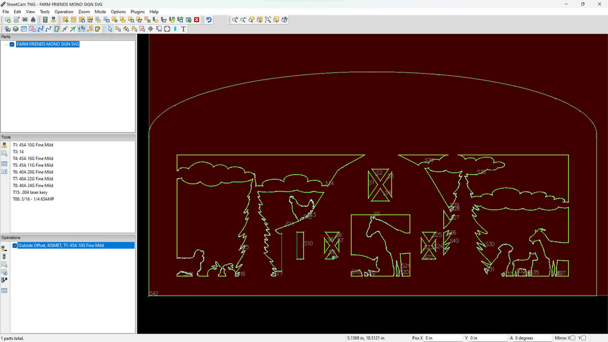 Farm Friends Barn Scene Sign vector paths in design software (photo 5)