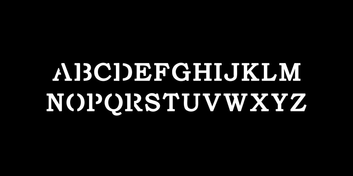 Serif Bridged Stencil Font artwork preview (photo 8)