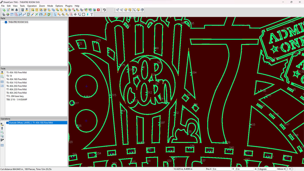 Theater Room Sign, THEATER Spelling vector paths in design software (photo 4)