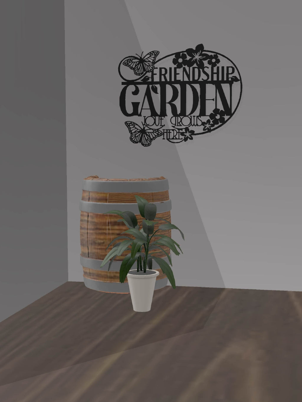 Love Grows Here Garden Sign wall display mockup