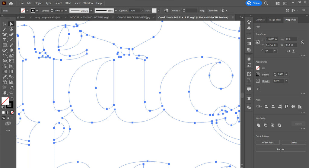 Quack Shack Duck House Sign vector paths in design software (photo 5)