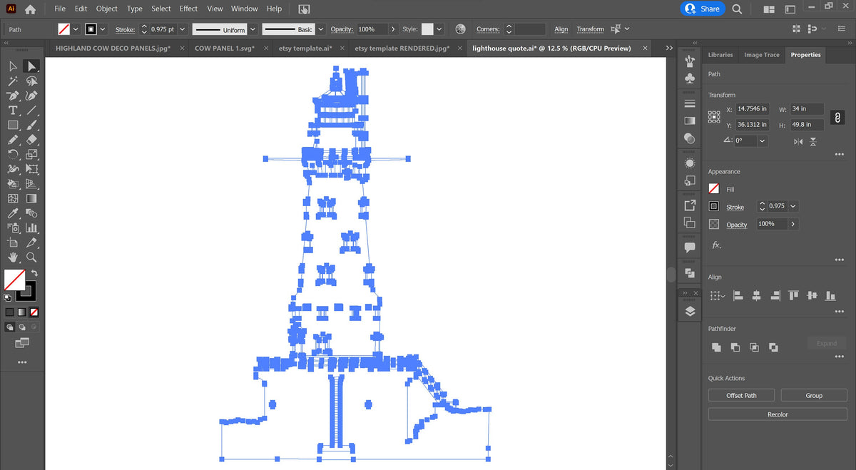 Lighthouse Sign vector paths in design software (photo 6)