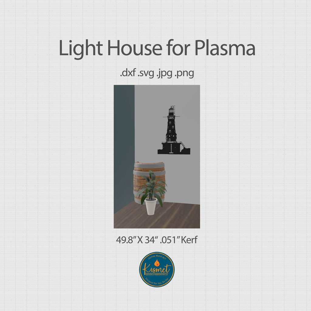 Lighthouse Sign DXF/SVG design preview with file details (photo 2)