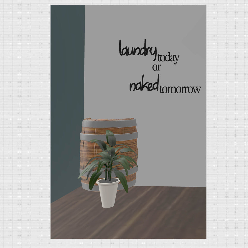 Laundry Today or Naked Tomorrow wall display mockup