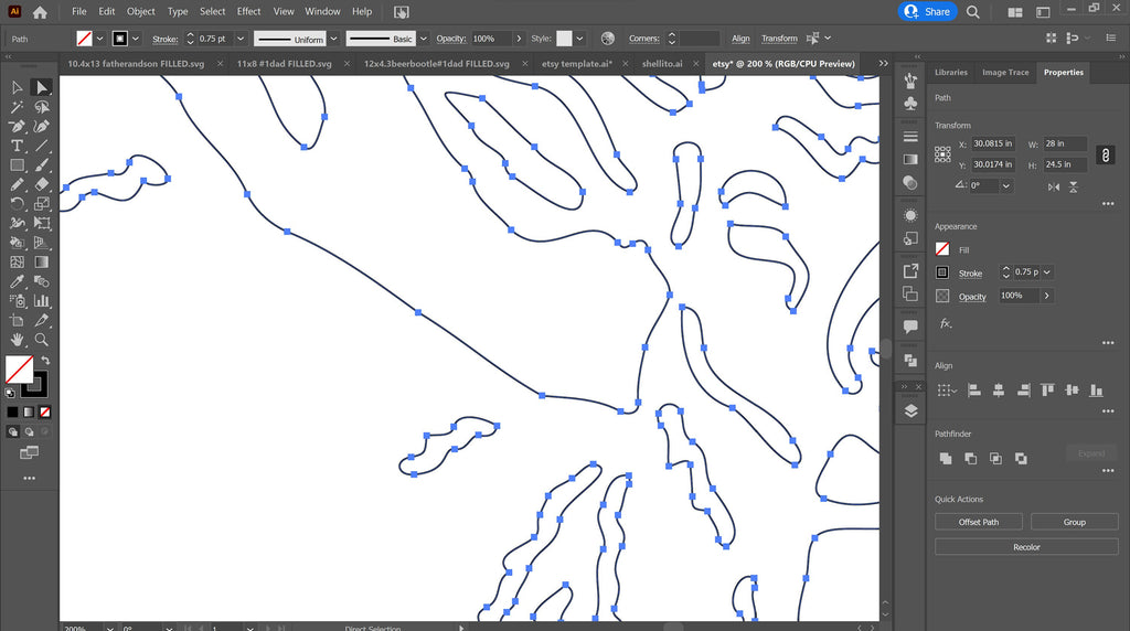 Jumping Buck Pine Forest Sign vector paths in design software (photo 7)