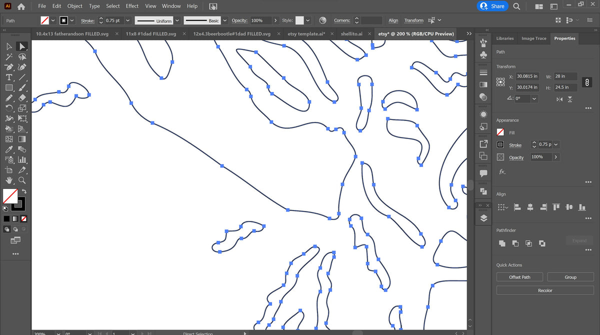 Jumping Buck Pine Forest Sign vector paths in design software (photo 7)