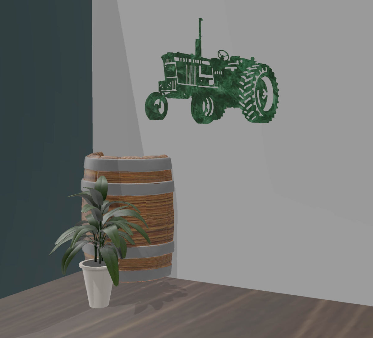 4020 Tractor Silhouette wall display mockup