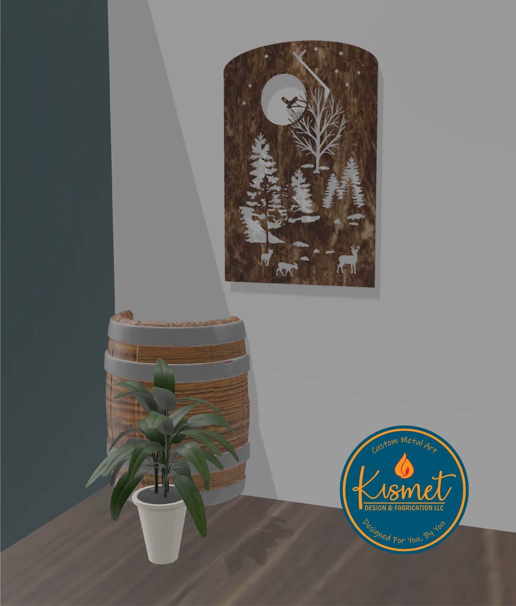 Scenic Deer Gate Panel wall display mockup