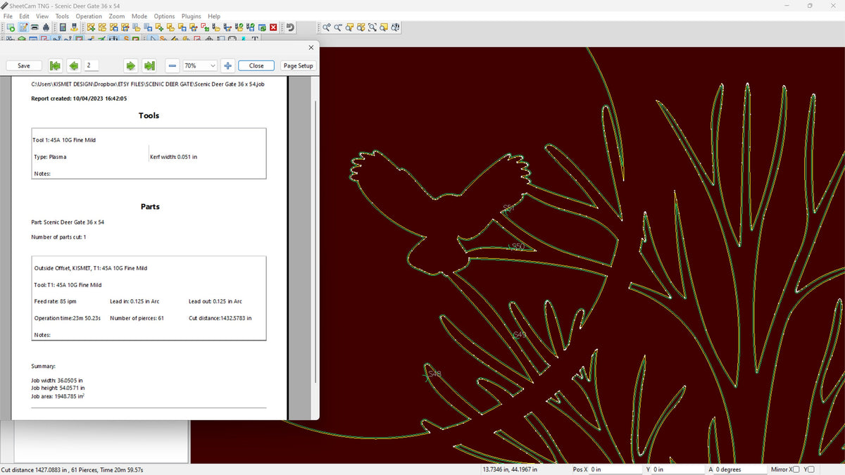 Scenic Deer Gate Panel vector paths in design software (photo 9)
