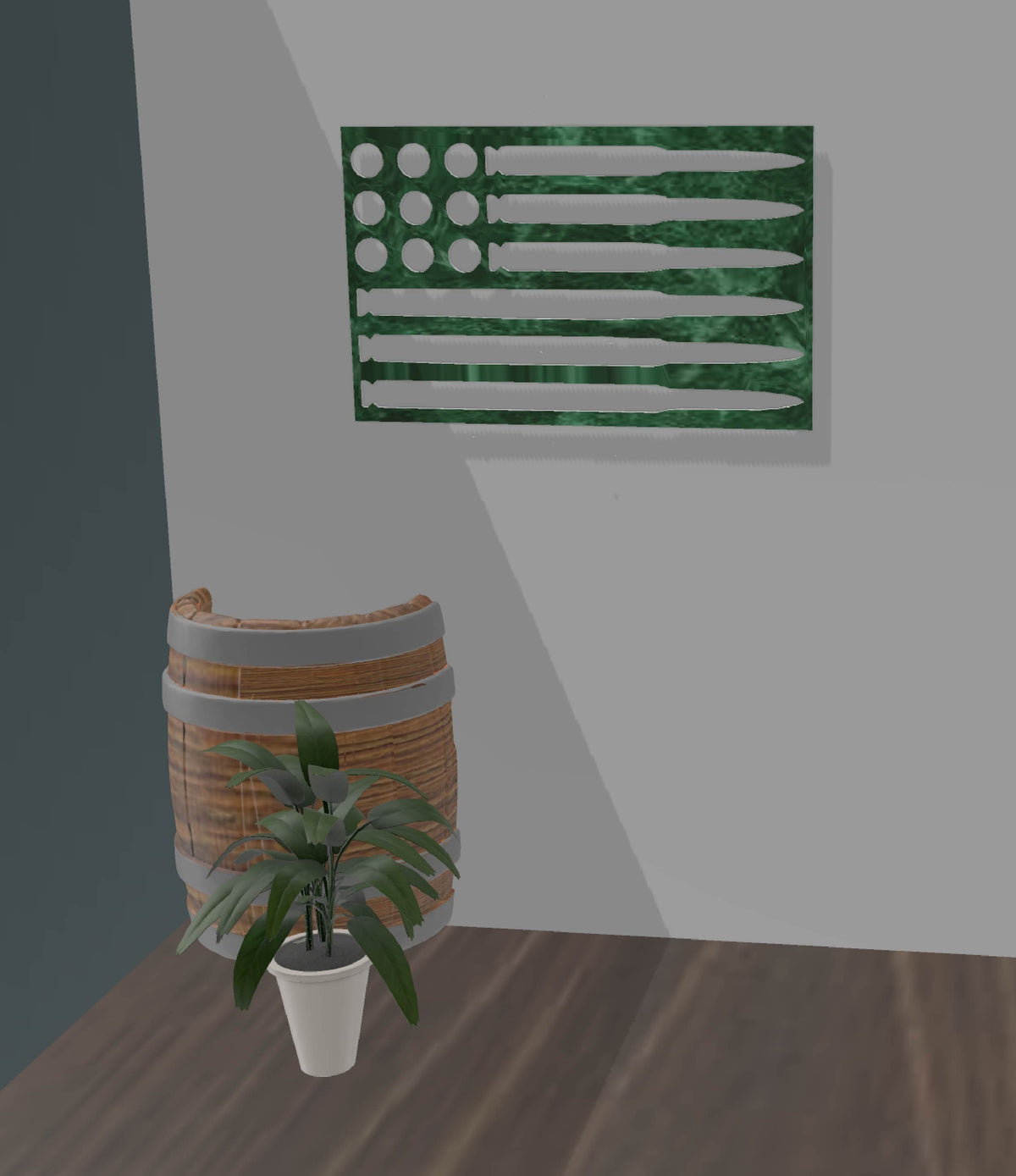 Bullet American Flag Sign wall display mockup