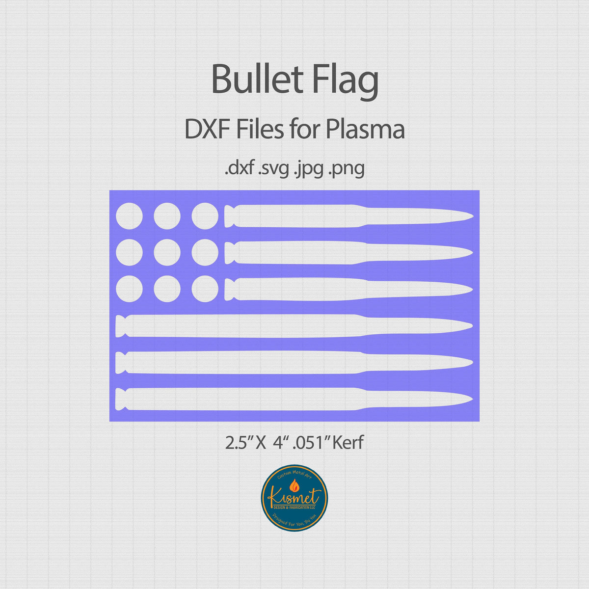 Bullet American Flag Sign DXF/SVG design preview with file details (photo 4)