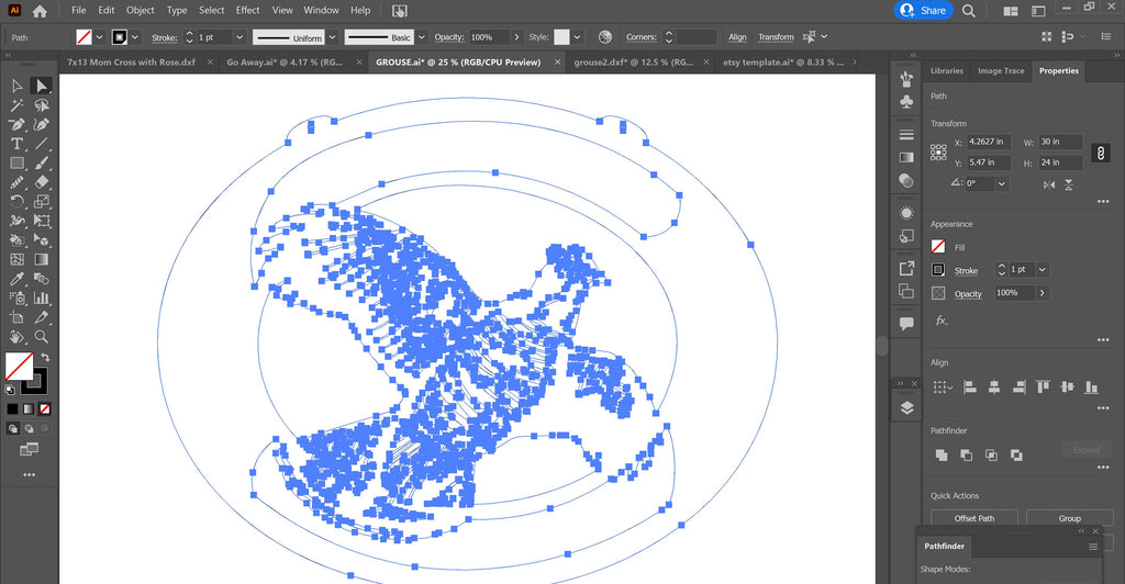 Grouse Sign vector paths in design software (photo 6)