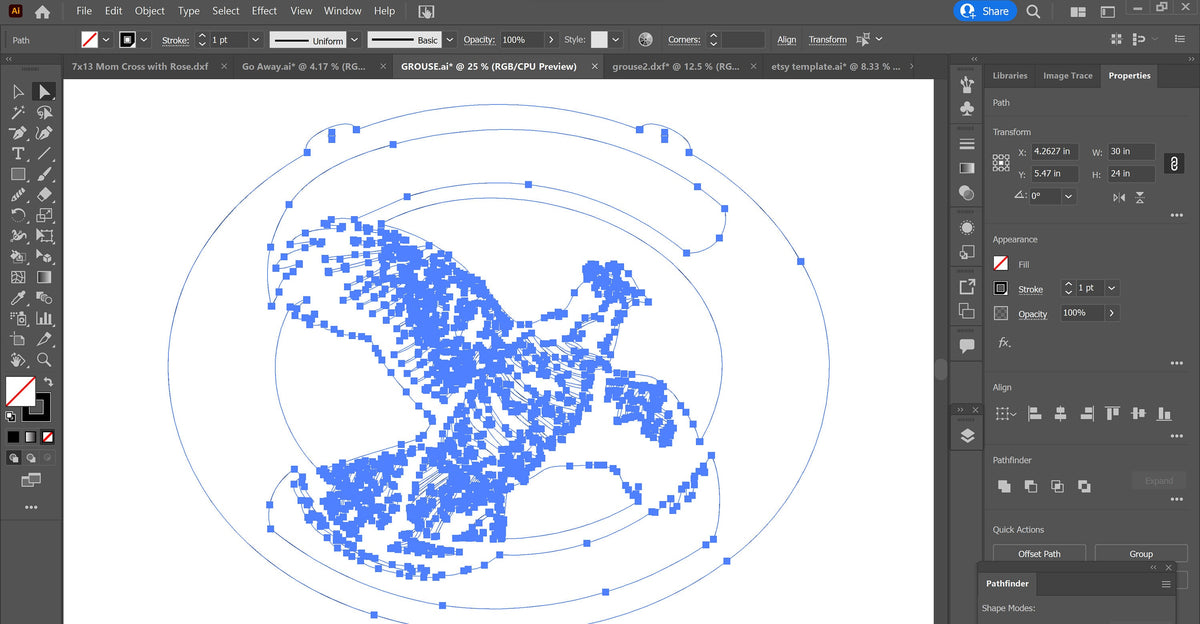 Grouse Sign vector paths in design software (photo 6)