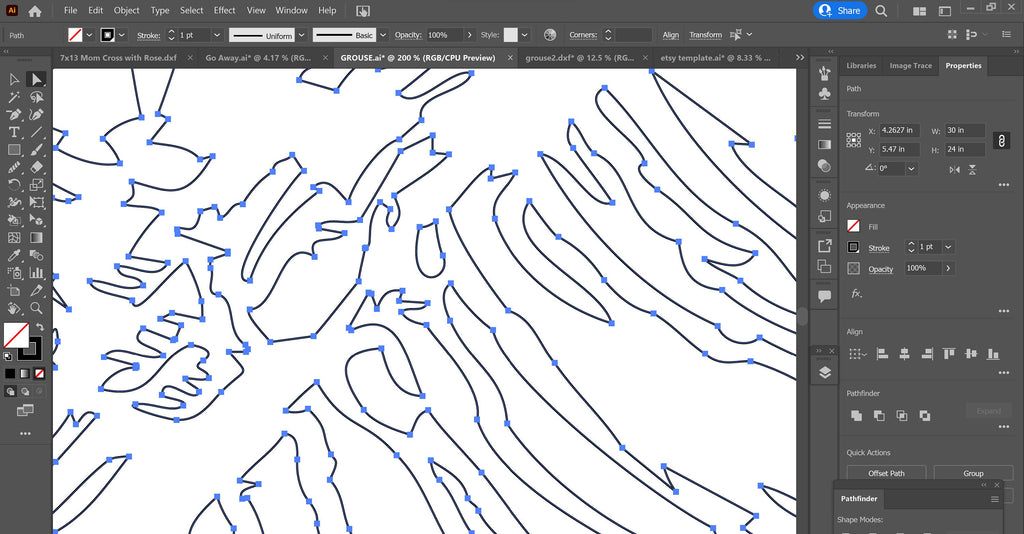 Grouse Sign vector paths in design software (photo 5)