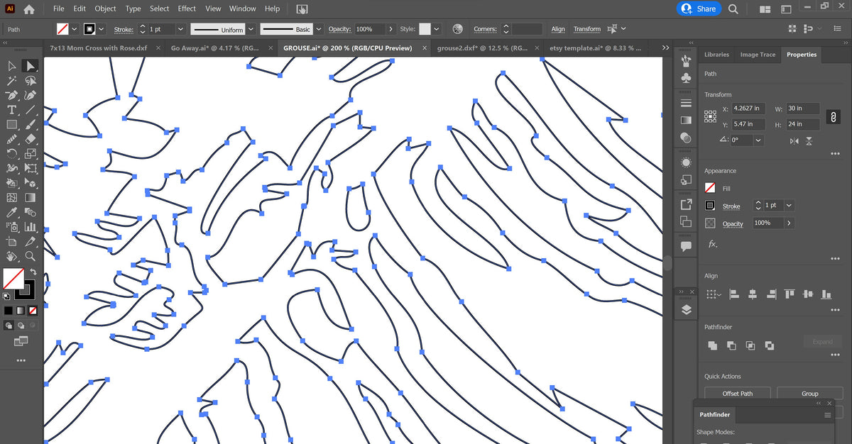 Grouse Sign vector paths in design software (photo 5)