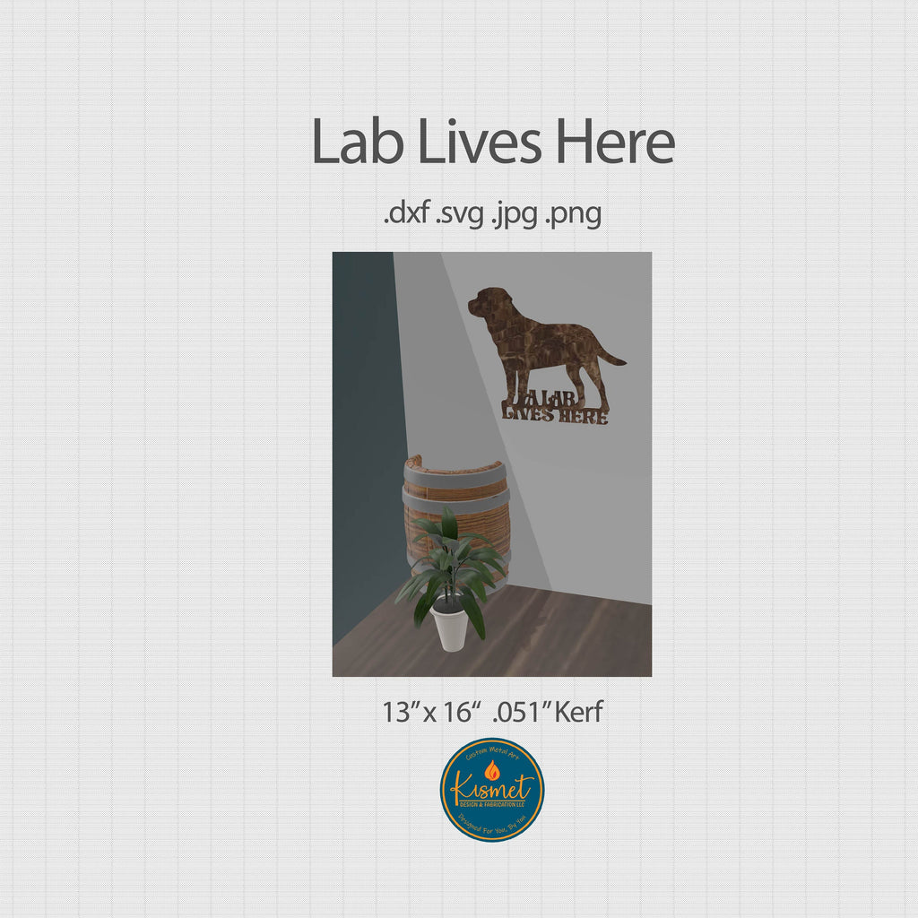 A Lab Lives Here Labrador Sign DXF/SVG design preview with file details (photo 8)