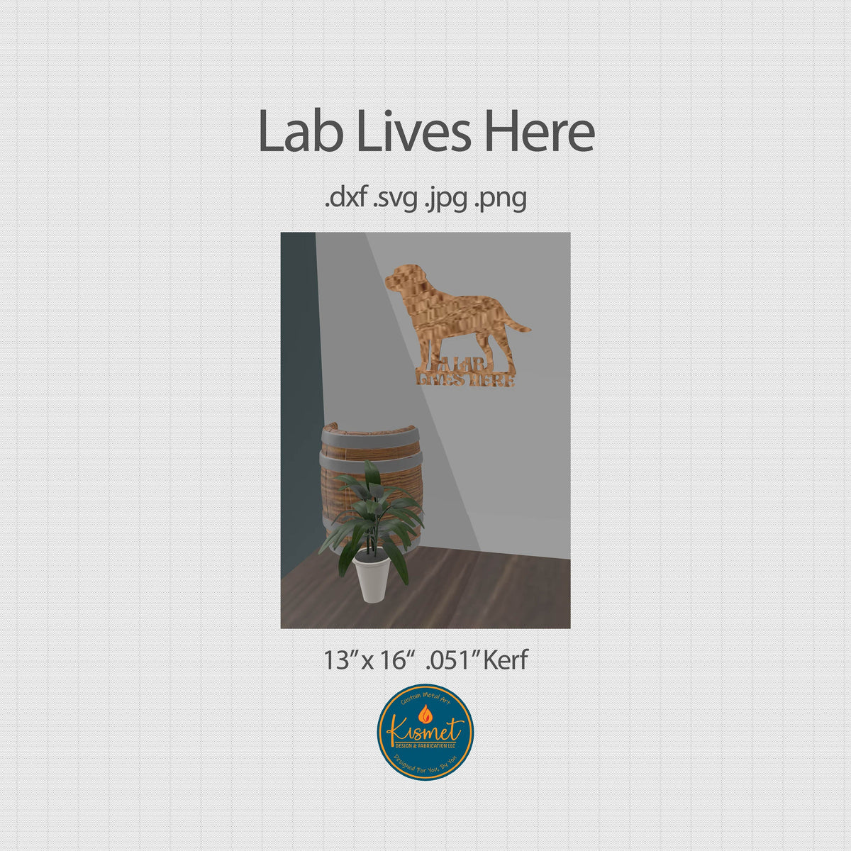 A Lab Lives Here Labrador Sign DXF/SVG design preview with file details (photo 4)
