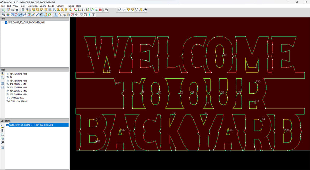 Welcome to Our Backyard Sign, Western Letters vector paths in design software (photo 5)