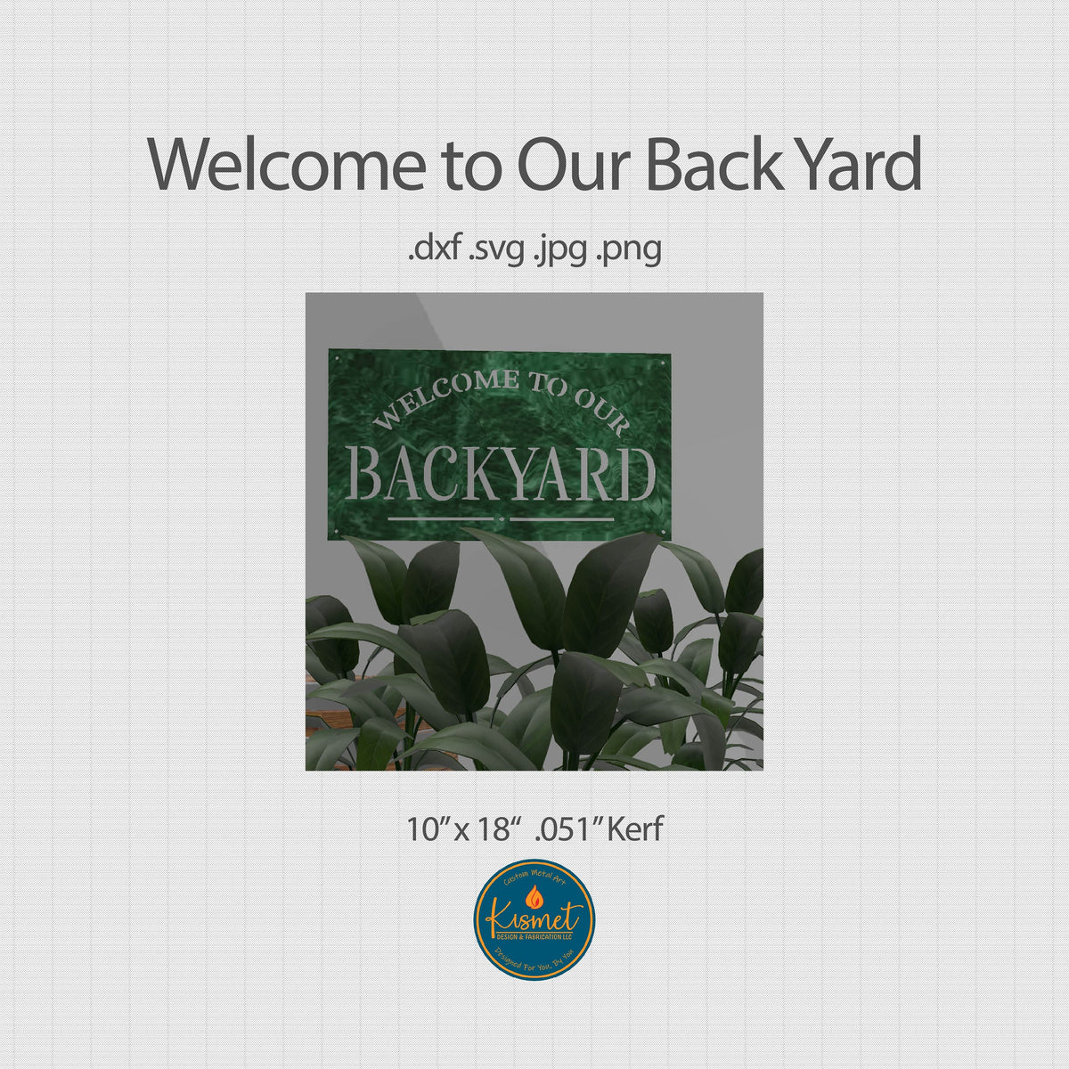 Welcome to Our Backyard Sign, Arched Serif DXF/SVG design preview with file details (photo 2)