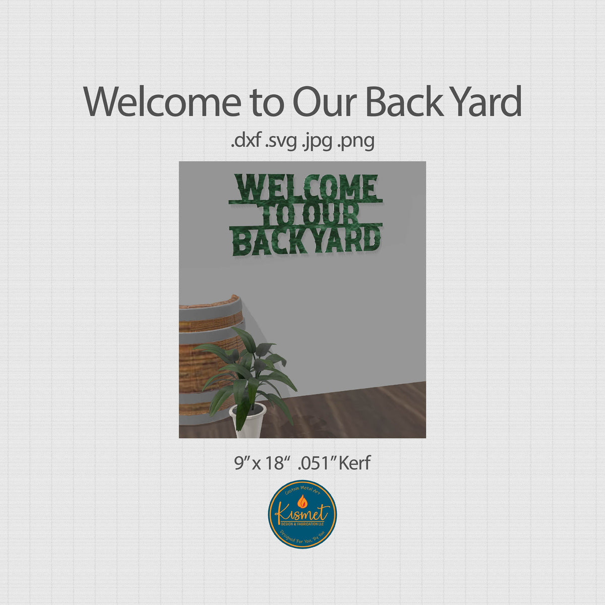 Welcome to Our Backyard Sign, Western Letters DXF/SVG design preview with file details (photo 3)