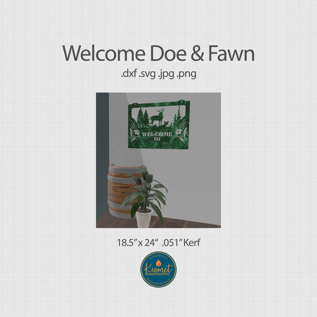 Personalized Deer Sign DXF/SVG design preview with file details (photo 4)