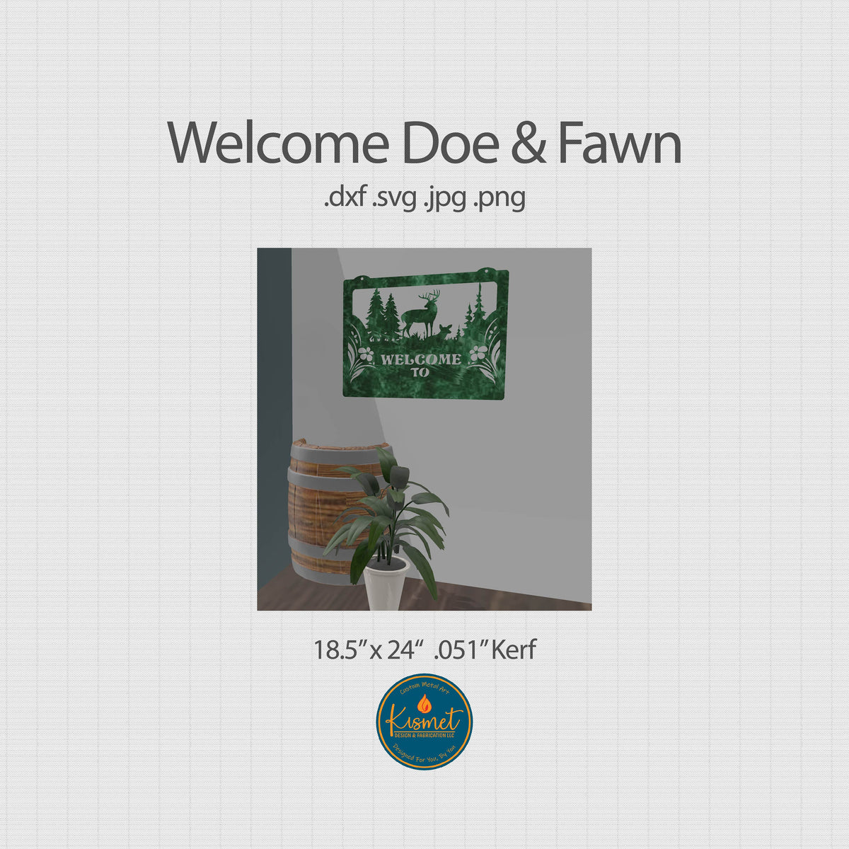 Personalized Deer Sign DXF/SVG design preview with file details (photo 4)