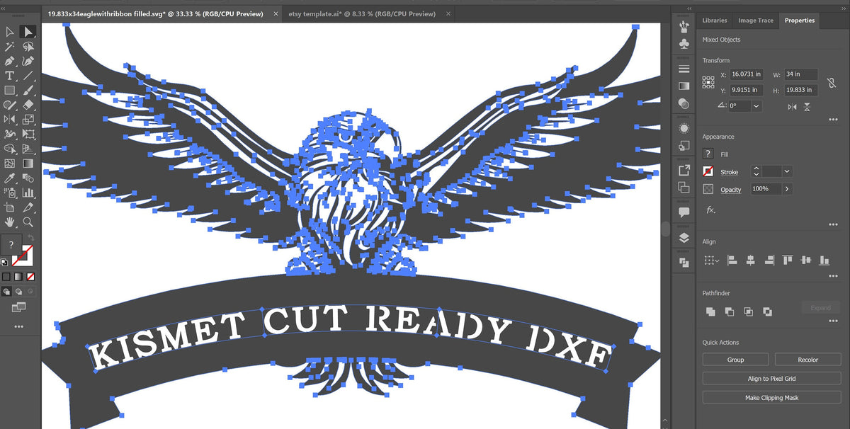Personalized Eagle Sign vector paths in design software (photo 7)