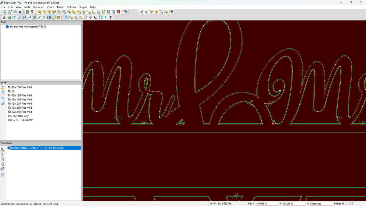 Mr and Mrs Wedding Name Monogram vector paths in design software (photo 8)
