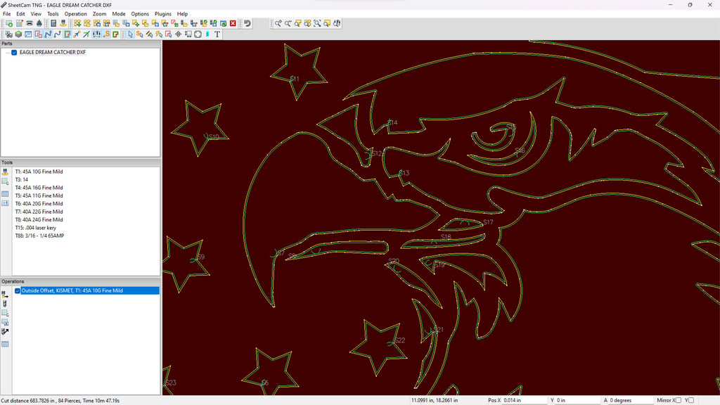 Eagle Dreamcatcher vector paths in design software (photo 7)