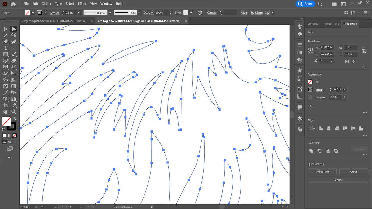 Arc Bald Eagle vector paths in design software (photo 6)