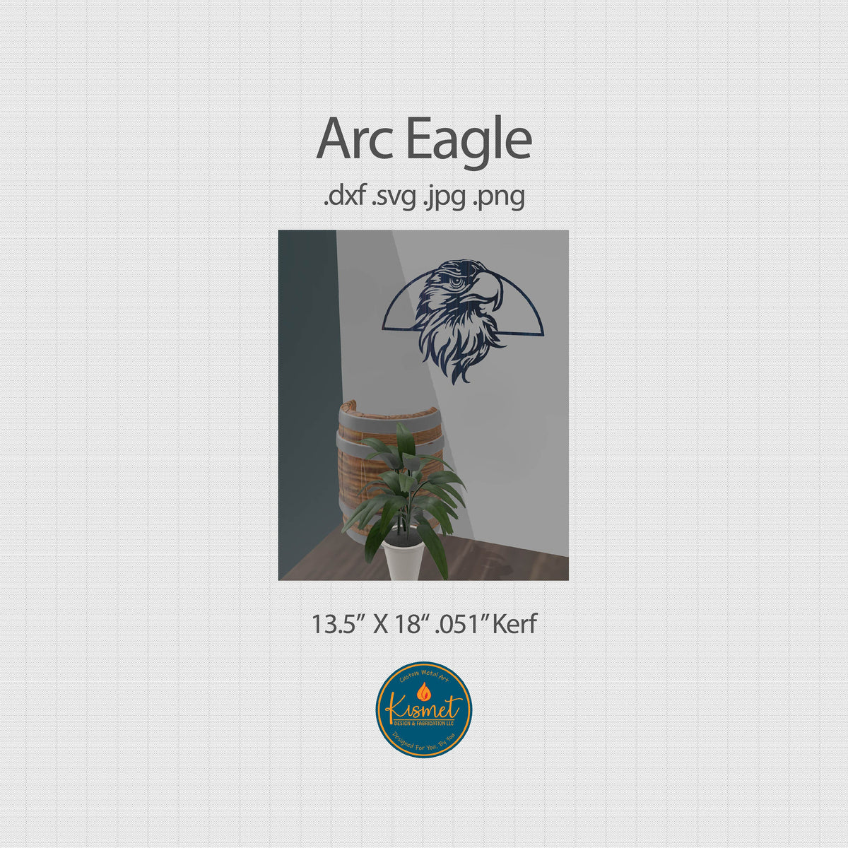 Arc Bald Eagle DXF/SVG design preview with file details (photo 4)