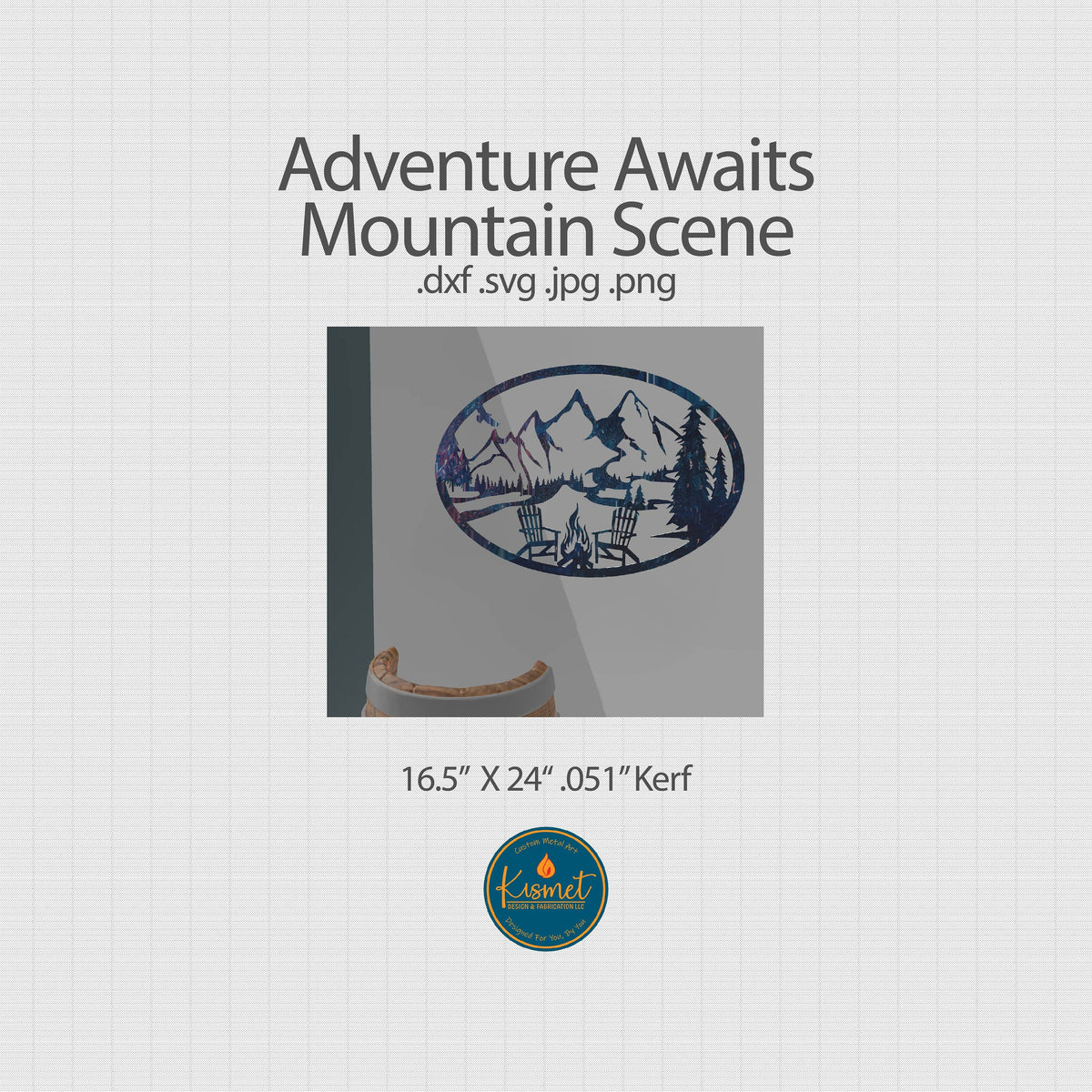 Mountain Campfire Scene Sign DXF/SVG design preview with file details (photo 4)