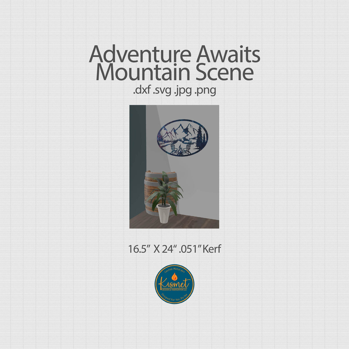 Mountain Campfire Scene Sign DXF/SVG design preview with file details (photo 3)