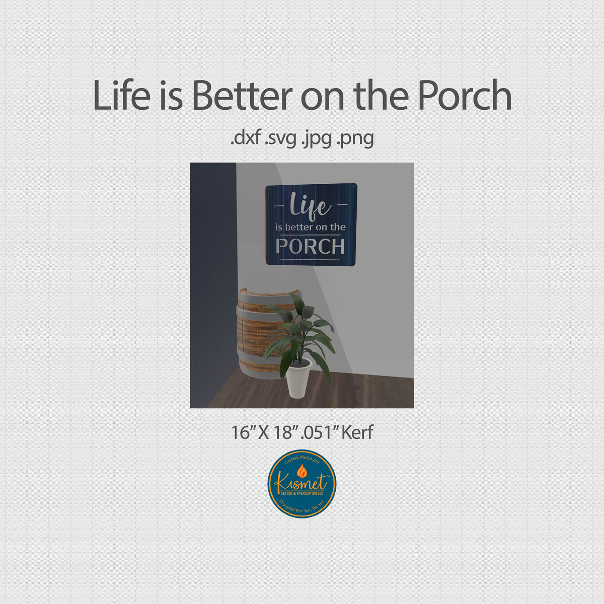 Life Is Better on the Porch Sign DXF/SVG design preview with file details (photo 2)