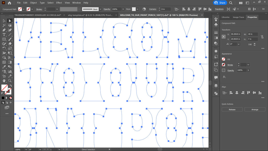 Welcome Porch Sign vector paths in design software (photo 4)