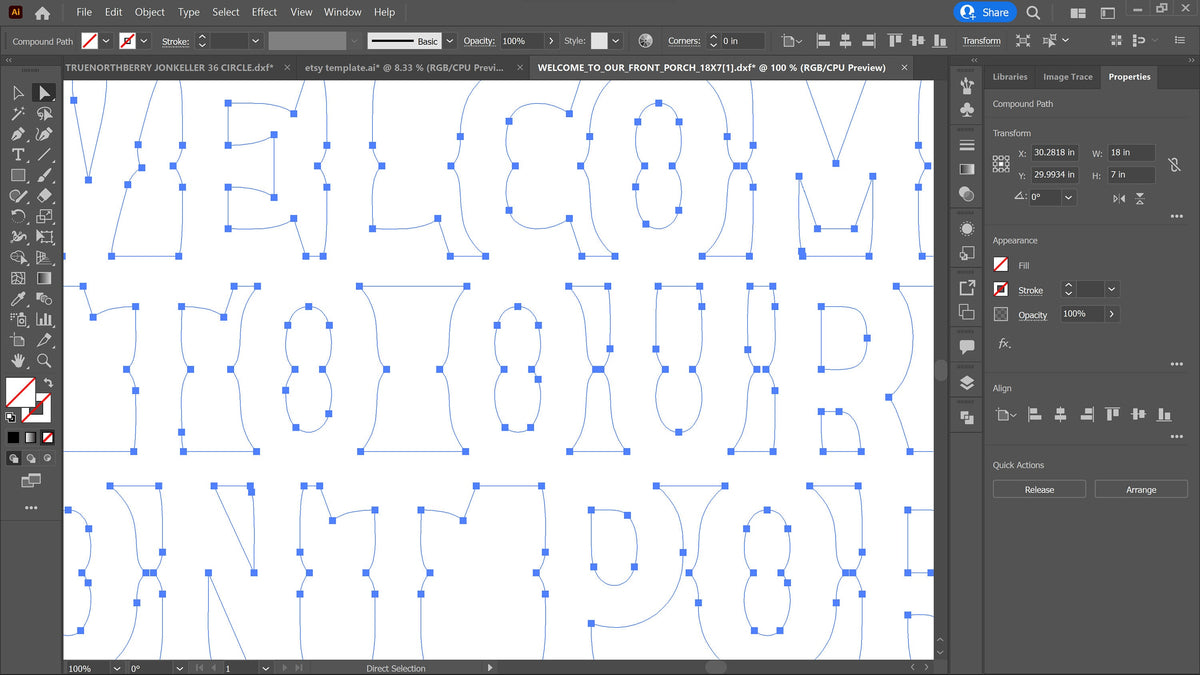 Welcome Porch Sign vector paths in design software (photo 4)