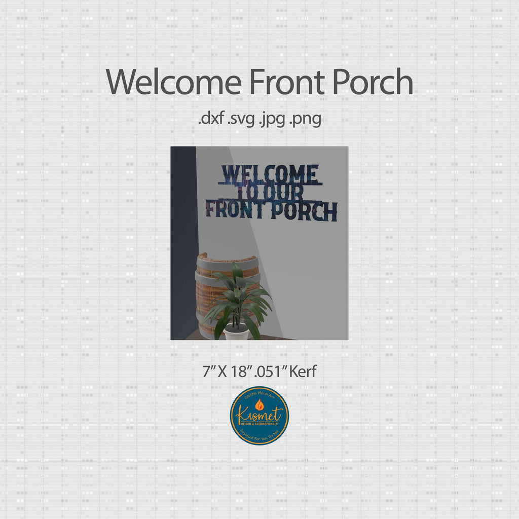 Welcome Porch Sign DXF/SVG design preview with file details (photo 2)