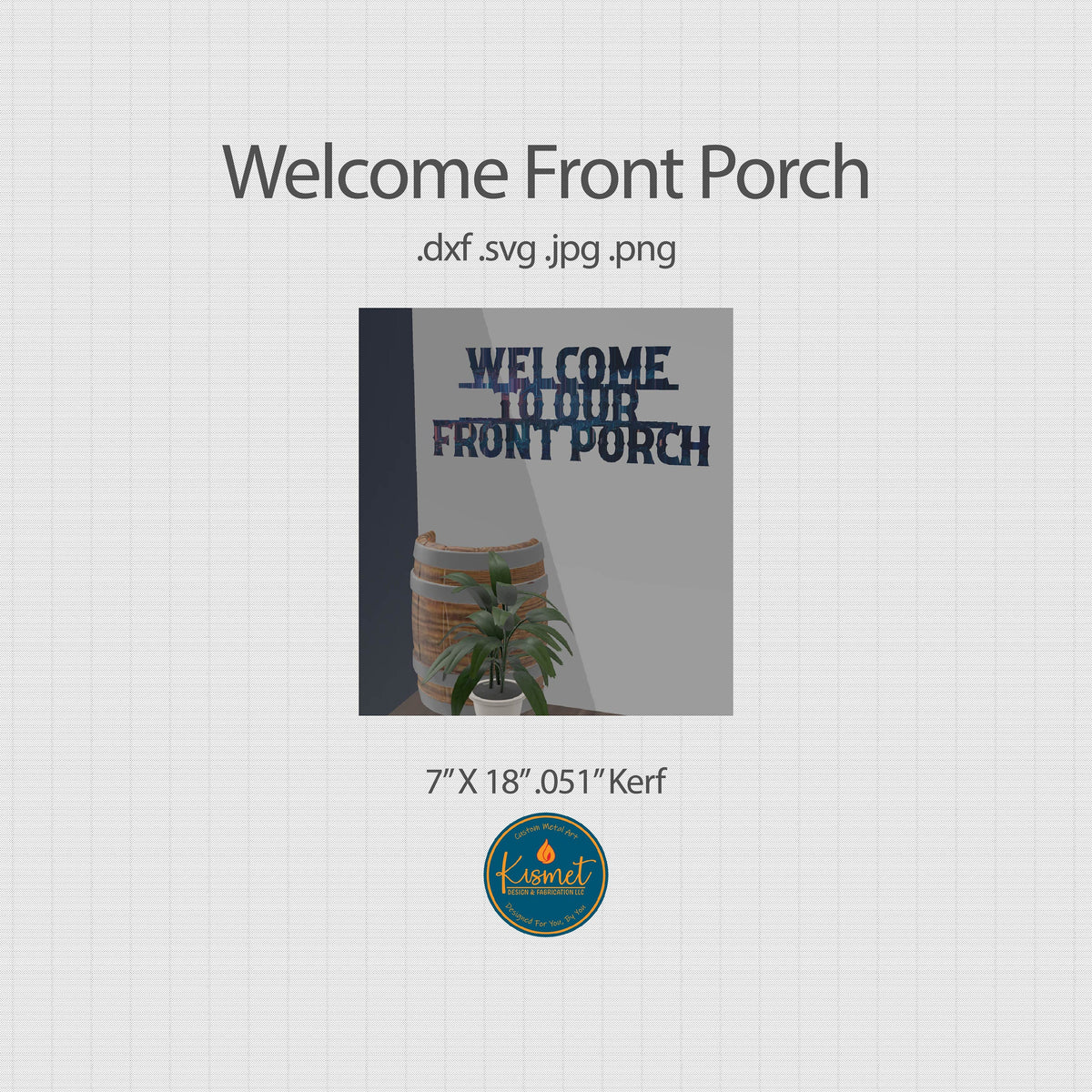 Welcome Porch Sign DXF/SVG design preview with file details (photo 2)