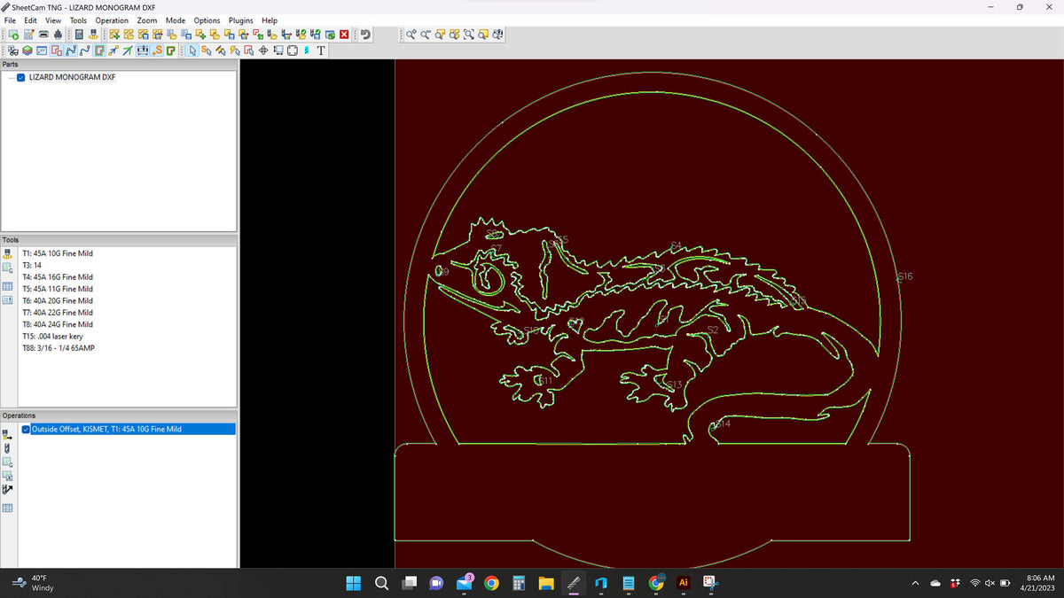 Lizard Custom Name Monogram vector paths in design software (photo 8)