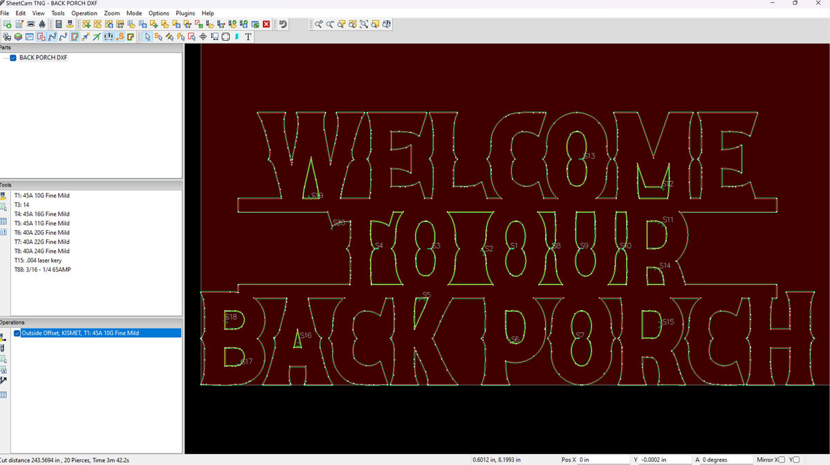Back Porch Welcome Sign vector paths in design software (photo 5)