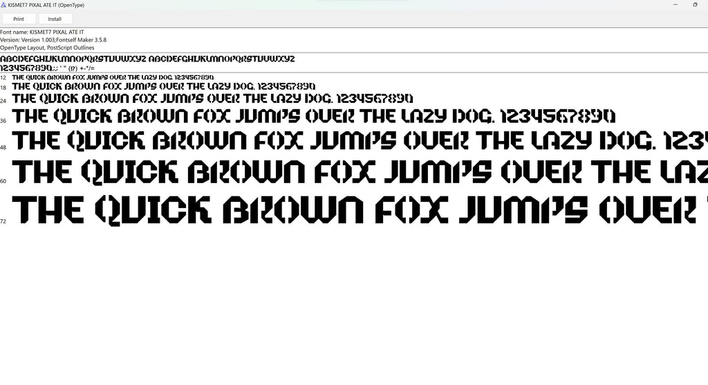 Blocky Bridged Stencil Font (Kismet Font 7) artwork preview (photo 8)